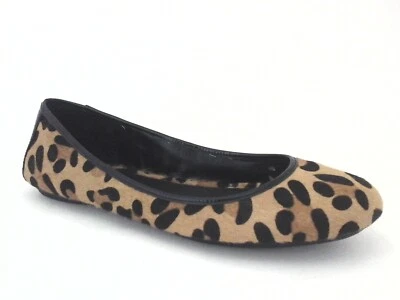 Planos de ballet de piel Banana Republic marrón negro leopardo con charol para mujer EE. UU. 7 UE 38 Foto 1 de 4