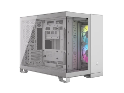 CORSAIR iCUE LINK 2500X RGB Micro ATX Dual Chamber PC Case – White – Two Tempere - Image 1 of 4