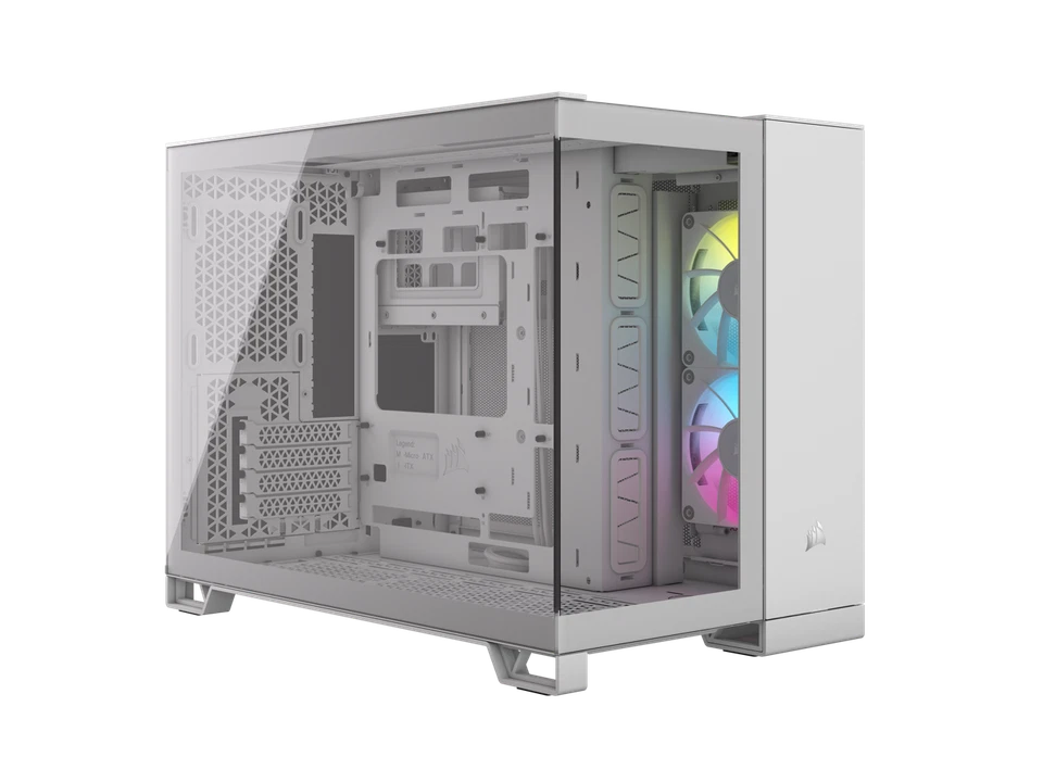 CORSAIR iCUE LINK 2500X RGB Micro ATX Dual Chamber PC Case – White – Two Tempere - Image 1 of 4