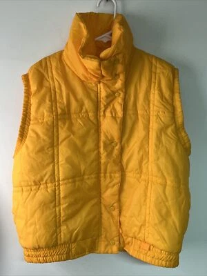 Винтажный лыж жилет женщин маленький желтый оранжевый высокий воротник пухлый топп от Joanne - Изображение 1 из 4