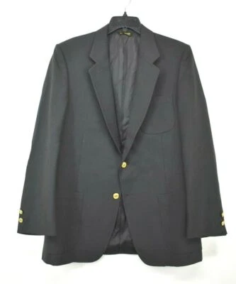 Pierre Cardin Para Hombres Negro Muesca Solapa 2 Botones Parche Bolsillo Traje Blazer Abrigo 42 Foto 1 de 4