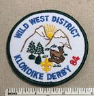 Insigne uniforme vintage 1984 WILD WEST DISTRICT Boy Scout Klondike Derby PATCH BSA