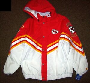 KANSAS CITY CHIEFS Starter Hooded FIELD COMMANDER Jacket WHITE/RED 6X
