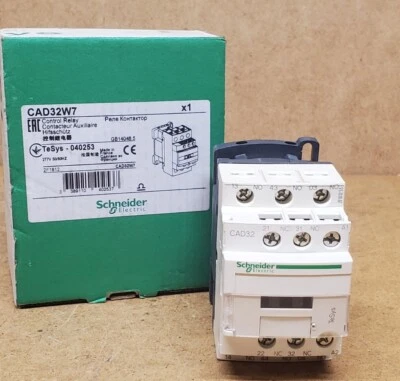 Schneider Electric 040253 CAD32W7 10 Amp Contactor w/ 277VAC Coil - NEW  - Image 1 of 3