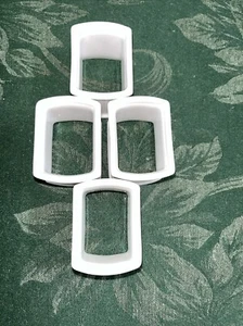 Unbranded Napkin Rings White Ceramic Square Set of 4 - Picture 1 of 12