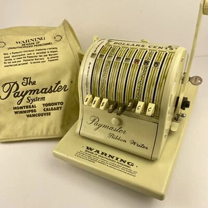 Paymaster Series 8000 Ribbon Writer Check Writing Machine w/Cover, Key Works - Picture 1 of 11