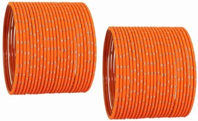 GORGEOUS 36 PCS SPARK Orange PartyWear Velvetbangle bracelet For Girls and Women - Image 1 of 3
