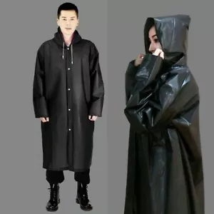Womens Mens Outdoor Hiking Outerwear Thick Rain Coat Jacket Raincoat Rainwear - Picture 1 of 20