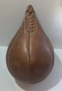 Vintage/Antique Leather Boxing Speed Bag Brown Punching Bag Inflatable - Picture 1 of 6