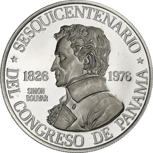 [#135276] Panama, 150 Balboas, Panamá Congress, 1976, Franklin Mint, Proof, Plat - Picture 1 of 2