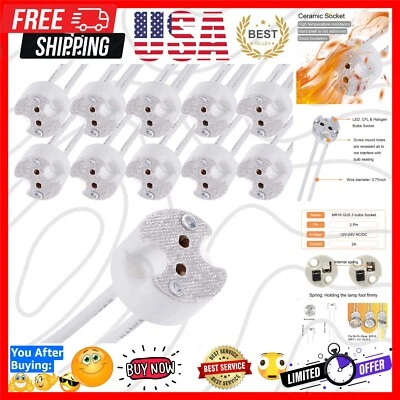Enchufe de lámpara halógena LED MR16 GU5.3 10 piezas, adaptador de cable base de cerámica MR11 G4 CFL Foto 1 de 4