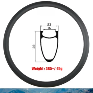 700C 38*23mm Road Bike Carbon Rim Basalt V Brake Clincher 16-36 Holes Rims - Picture 1 of 22