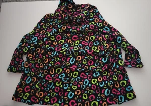 Girls So Brand Black Multicolor Hooded Robe with Belt Size 6 - Picture 1 of 5