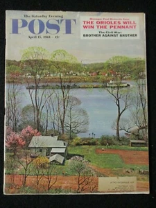 Vintage Saturday Evening Post April 15, 1961 John Clymer cover art - Picture 1 of 4