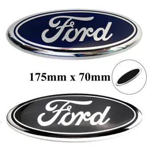 Ford Schwarz Abzeichen Emblem 175mm Logo Frontgitter Heckklappe Hinten Abzeichen - Bild 1 von 8