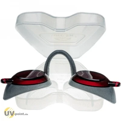UV-POINT.DE Flexi SOLARIUM UV SCHUTZBRILLE bzw. SOLARIUM BRILLE f. SONNENBANK im Etui silber