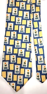 Nautica Tie Palm Tree Yellow Vacation 57" x 4" U.S.A. 100% Silk - Picture 1 of 6