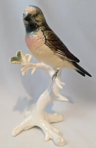 Karl Ens Bird German Dresden Bird Linnet Porcelain On Branch - Picture 1 of 7