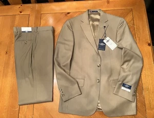 Made In USA - 40R (33W) - Hart Schaffner Marx - Suit - Tailored Fit - Tan - Picture 1 of 14