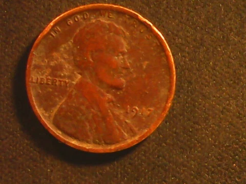 1917-COPPER PENNY, DDO-extra earlobe and doubling on obverse Cover