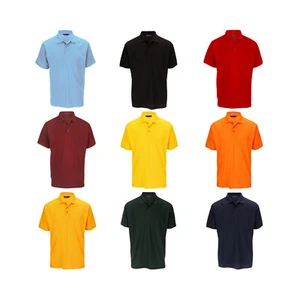 Heavy Pique Polo Short Sleeve T-Shirt Breathable Mix Fabric Best for Summer - Picture 1 of 11