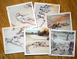 6 NVA Sapper Attack Aftermath Color Photos Vietnam War Dead Enemy Bodies - Picture 1 of 2
