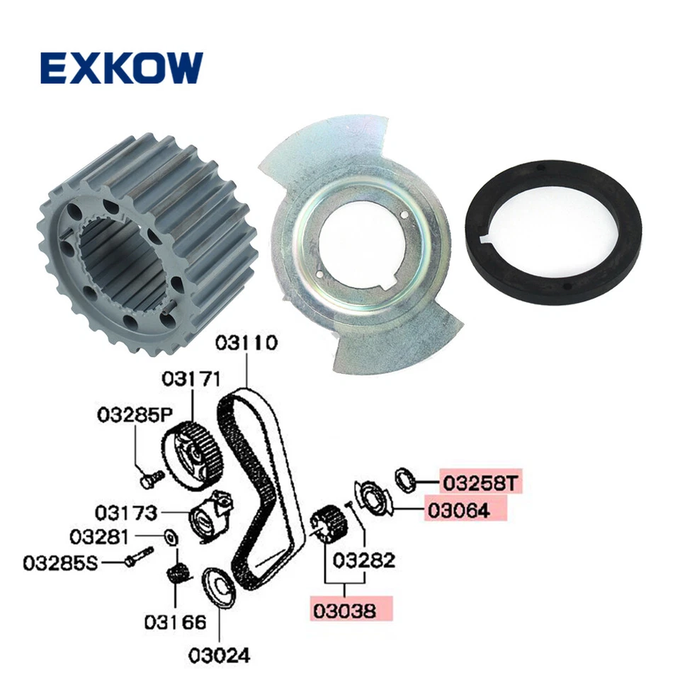 3PCS/Set Camshaft Sprocket & Sensing Blade & Train Spacer for Mitsubishi Lancer - Image 1 of 4