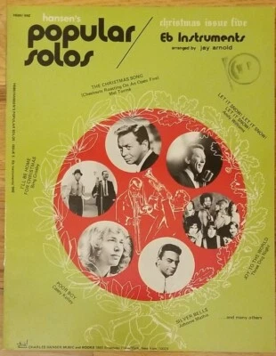Hansen's Popular Solos, edición de Navidad #5, 1972, instrumentos Eb, 8 canciones  Foto 1 de 4