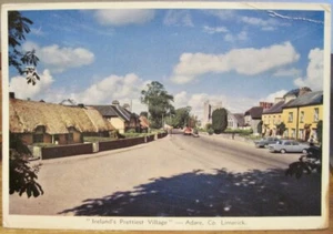 Irish Postcard ADARE LIMERICK Ireland's Prettiest Village Cardall 1980 to USA - Picture 1 of 2