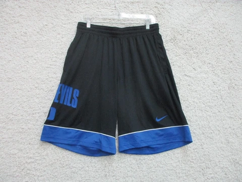 NEW Nike Duke Blue Devils Shorts Large Adult Black Basketball Dri Fit NCAA Mens Cover