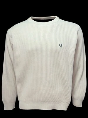 FRED PERRY Herren Casual Pullover dicker  Baumwolle Italien Beige K2247 Gr.S - Bild 1 von 4