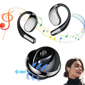 OWS Earbuds Open Ear Bluetooth 5.4 Wireless Headphones Sport Stereo Earphones - Picture 1 of 7