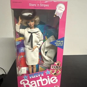 1990 Barbie Stars 'N' Stripes Navy Doll Special Edition Mattel #9693 New in Box - Picture 1 of 11