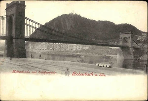 Děčín Bodenbach a.d. Elbe ~1900 Kettenbrücke Schäferwand Brücke Bridge Postcard - Picture 1 of 2