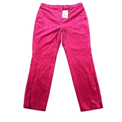 Pantalones Theory Mujer 10 Magenta CL Vaqueros Rectos Elastizados Terciopelo Rosa Nuevos Foto 1 de 4
