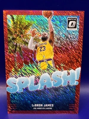 LeBron James 2024-25 Donruss Optic Splash! Insert Red Shimmer #48/75 Lakers - Image 1 of 4