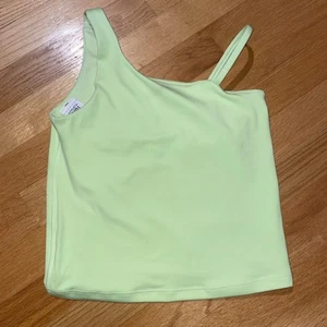 Athleta Girl Strappy Neon Green Tank Size Medium /8-10 NWOT Padded Gymnastics - Picture 1 of 3