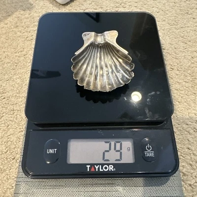 Cenicero vintage Sanborns México con forma de concha .925 patas esterlinas Foto 1 de 4