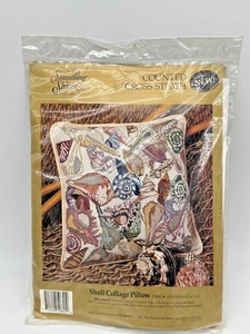 Vintage Something Special Counted Cross Stitch Kit 50641 Shell Collage Pillow - Picture 1 of 4