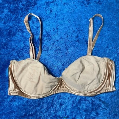 Victoria Secret Bra Size 34a Beige Demi Underwire Removable Straps Cotton Nylon - Image 1 of 4