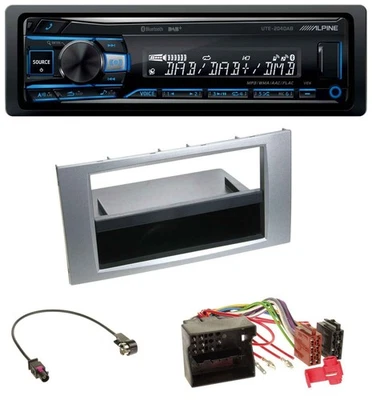 Alpine USB Bluetooth DAB MP3 Autoradio für Ford Kuga Fusion Transit 05-12 silber - Bild 1 von 4