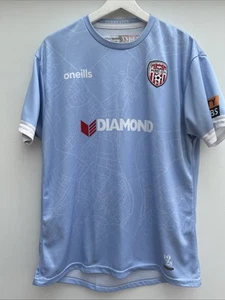 Camiseta de fútbol visitante Derry City 2022/23 O'Neills azul manga corta para hombre grande L - Imagen 1 de 9