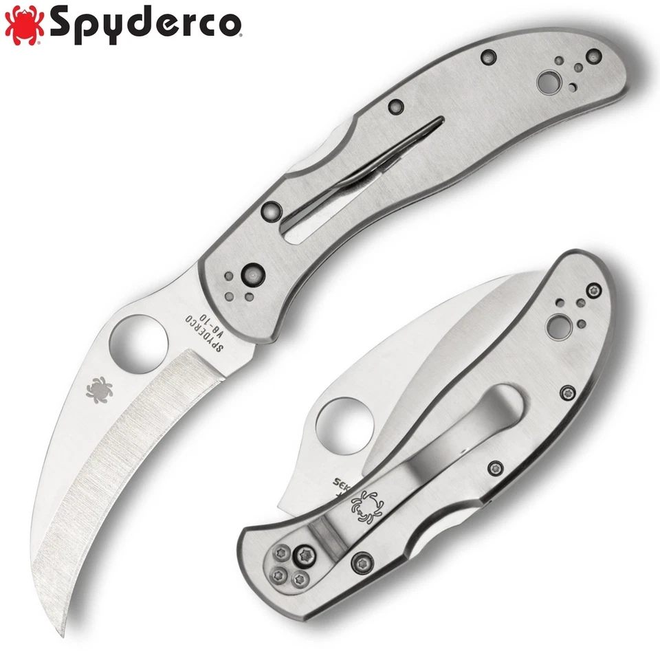Spyderco Harpy ClipIt Folding Knife 2.75" VG-10 Steel Blade Stainless Handle