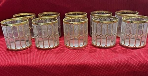 SELTENES MID CENTURY KAISER GLAS SPANISCHES FENSTER 22K GOLDFELSEN 10 GLÄSER, NEU - Bild 1 von 10