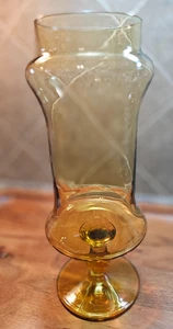 Vaso Boho Astratto Ambra 11" Vintage Top Bubble - Foto 1 di 10