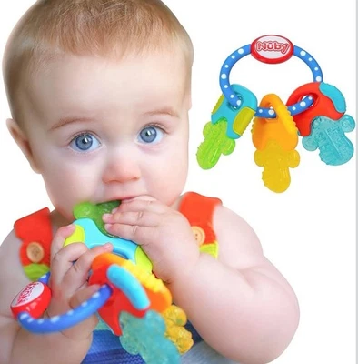 Nuby Ice Gel Teether Keys - Silicone Soothing Baby Teether Toys Infants - Gentle - Image 1 of 2