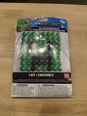 Suministros de fiesta de cumpleaños Minecraft - Creeper 64 globos decoración de pared - SELLADO Foto 1 de 2