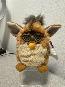 Vintage Furby 1998 Giraffe Print Brown Tan Tiger Electronics WORKING - Picture 1 of 8