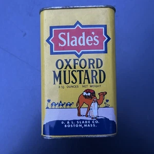 Vintage Slade’s Oxford Senf Werbung Gewürzdose Boston Massachusetts - Bild 1 von 6