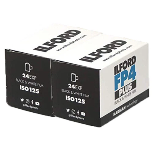 2x Ilford FP4 Plus 35mm 125 ISO Black & White Camera Film 24 exposure  - Image 1 of 1